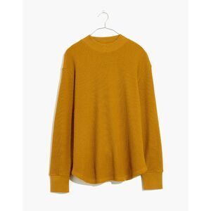 Madewell Antique Golf Mock Neck Waffle Knit Sweatshirt Tee Women's Size Small